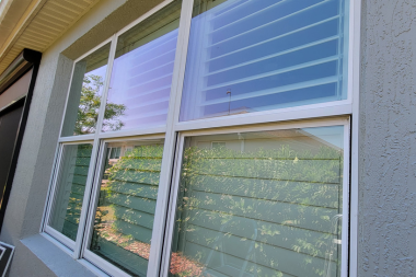 Streak-free residential window cleaning with clear reflections on glass in The Villages, Florida